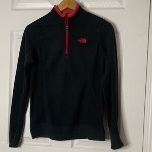 The North Face Black Fleece Half-Zip with Red Trim #3